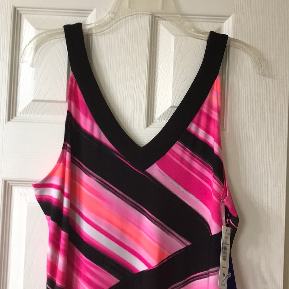 Peter Nygard Maxi Dress Pink Stripe NWT 14